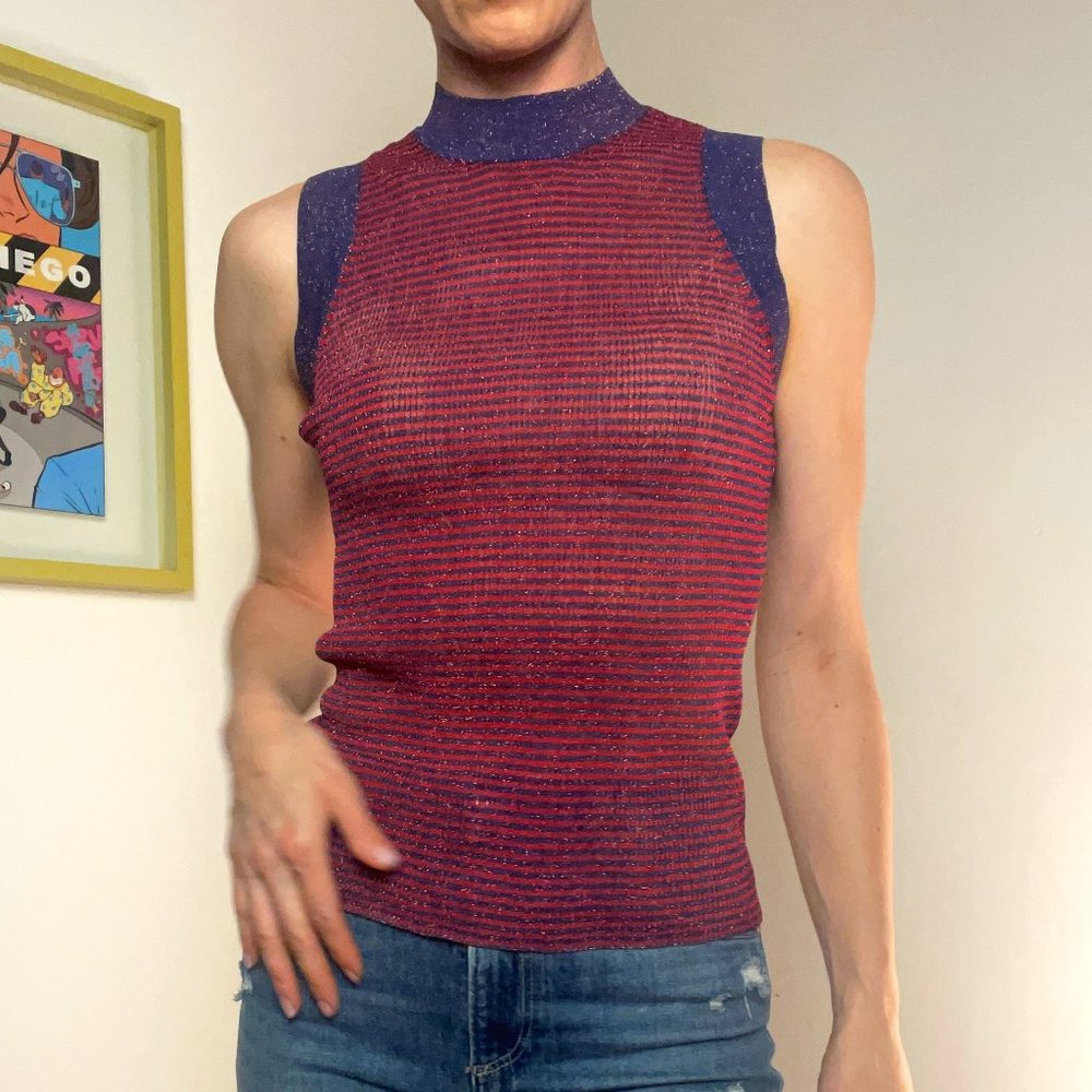 rag & bone Sheer Glimmer Sleeveless Tank